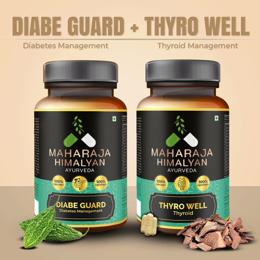 Diabe Guard and Thyro Well Ayurvedic Capsules for Blood Sugar Control and Thyroid Health