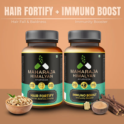 Hair Fortify and Immuno Boost Ayurvedic Capsules for Hair Strength and Immunity