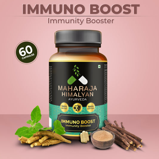 MH Ayurveda IMMUNO BOOST – Ayurvedic supplement for immunity support, stress relief, and energy enhancement. Shop now at www.mhayurveda.in.