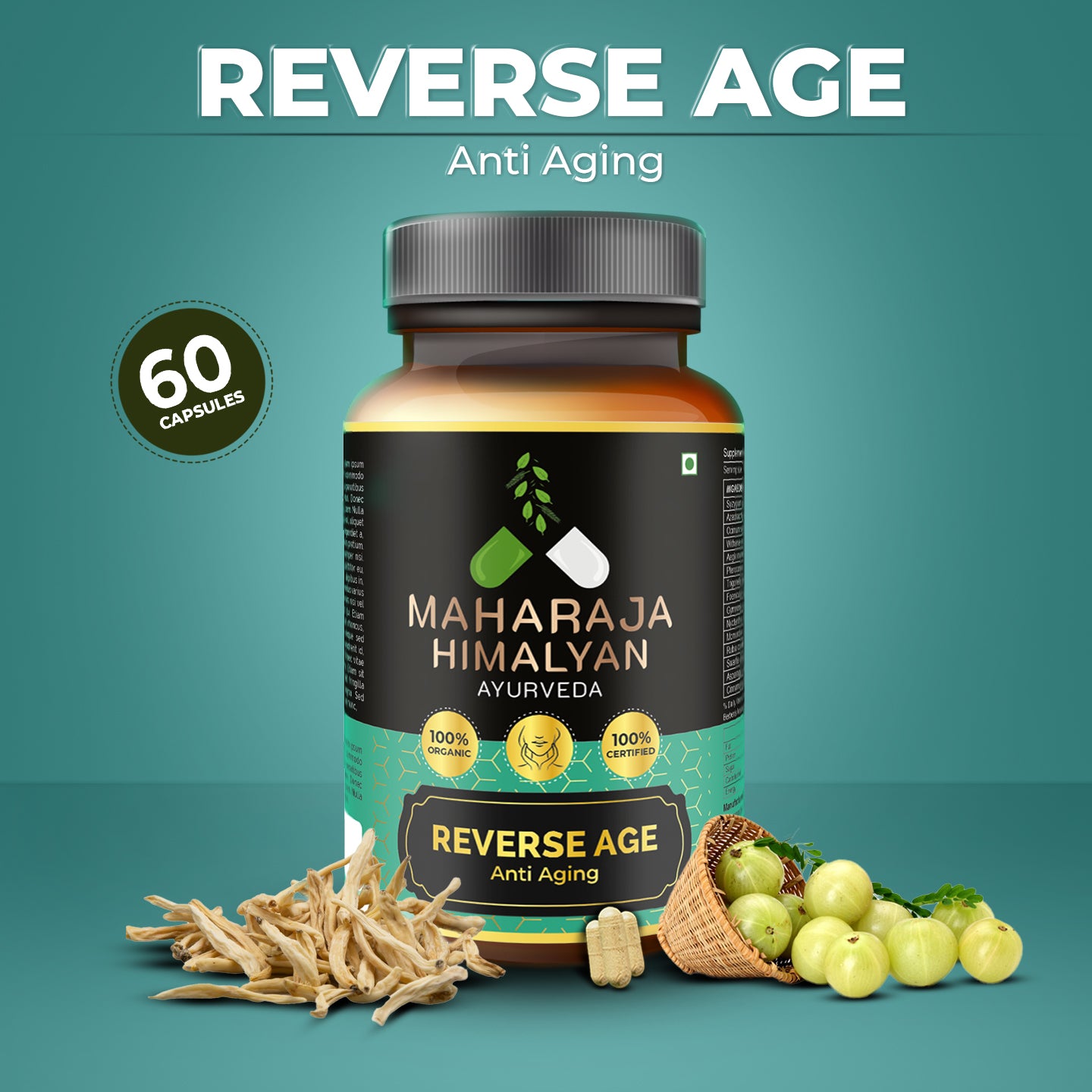 MH Ayurveda REVERSE AGE – Ayurvedic plant-based anti-aging nutrition powder with greens and vitamins for immunity and cognitive health. Shop now at www.mhayurveda.in