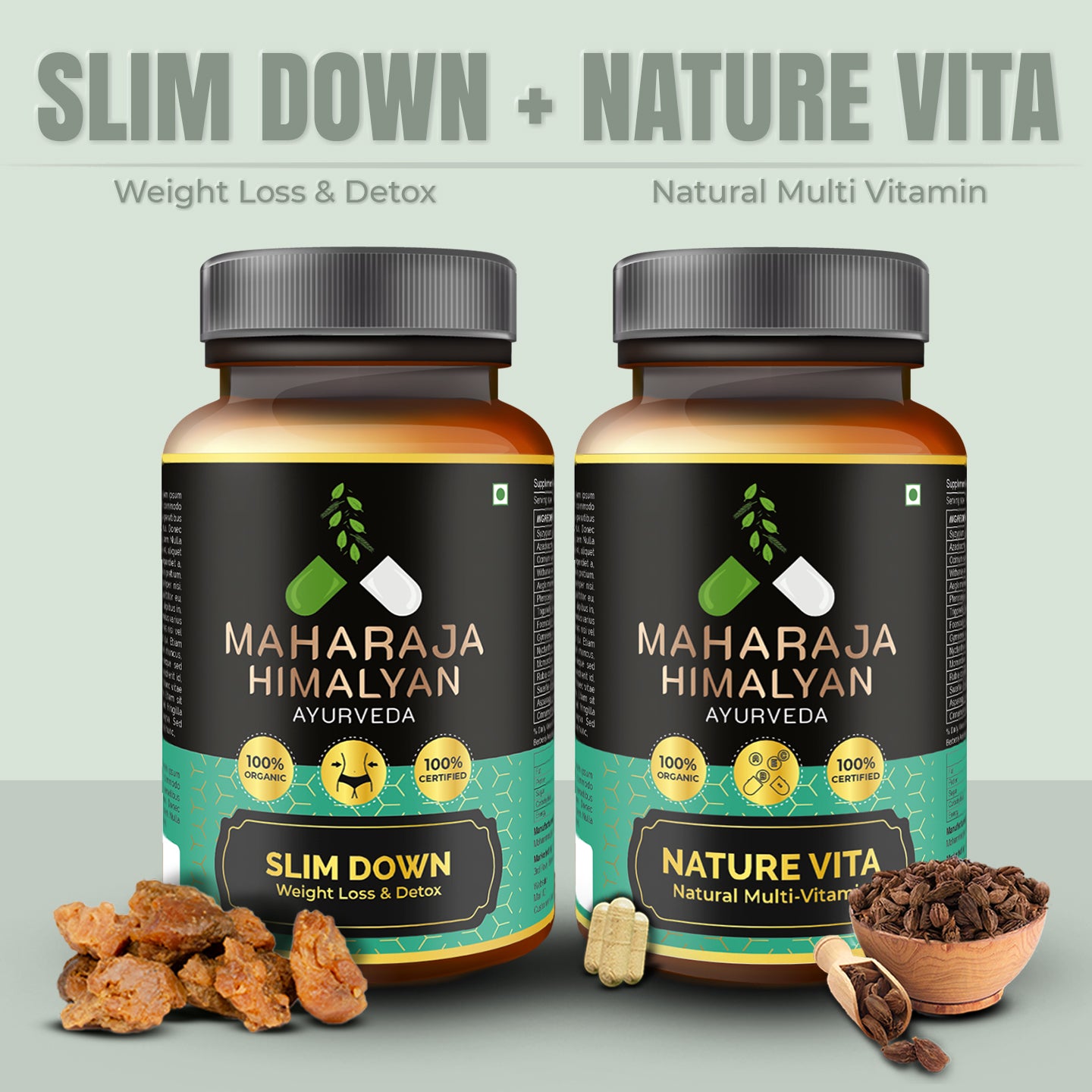 Slim Down and Nature Vita Ayurvedic Capsules for Weight Management and Wellness